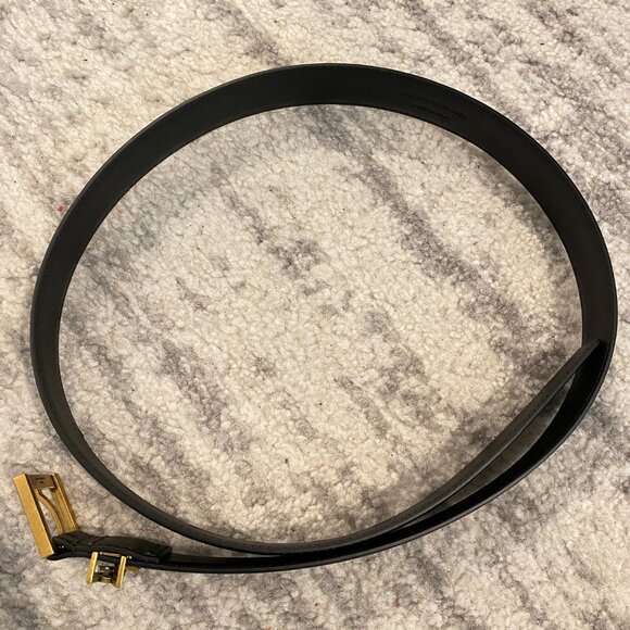 YSL Cassandre Smooth Leather Belt in Black Size 85 main image 6